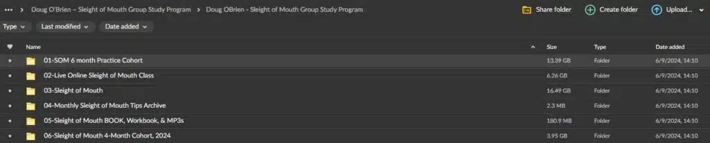 Doug O’Brien – Sleight of Mouth Group Study Program